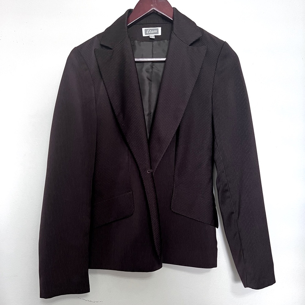 Etam Brown Pinstripe Blazer / Size UK 8